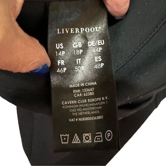 Liverpool - Ponte Stretch button / zip skinny Pants - Size 14P (32) Dark Blue - Picture 4 of 7